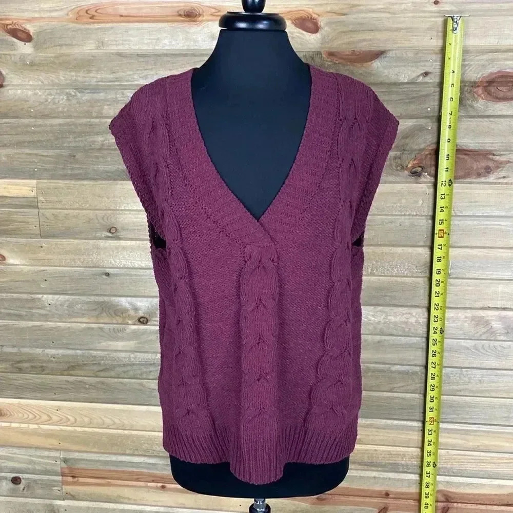 Blue Rain By Francesca’s Burgundy Short Sleeve Sweater Size XL NWT 1558